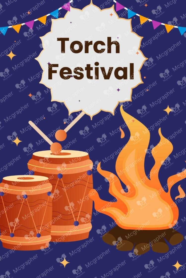 National Torch Day vector Illustration