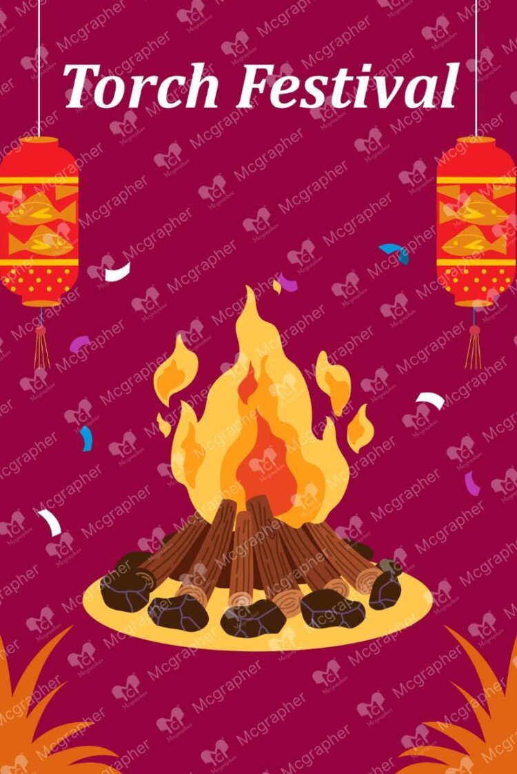 Torch Day Fire Lighting Illustration