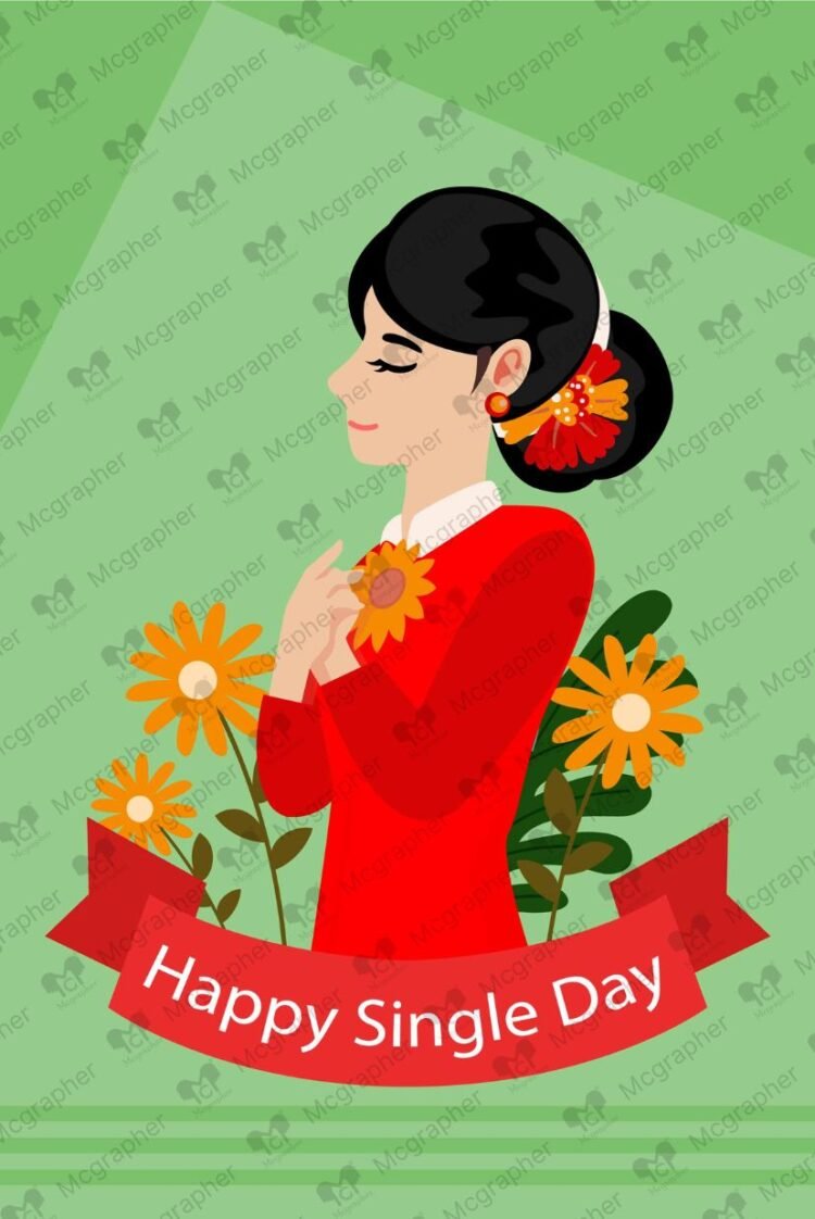 Singles Day self love vector illustration