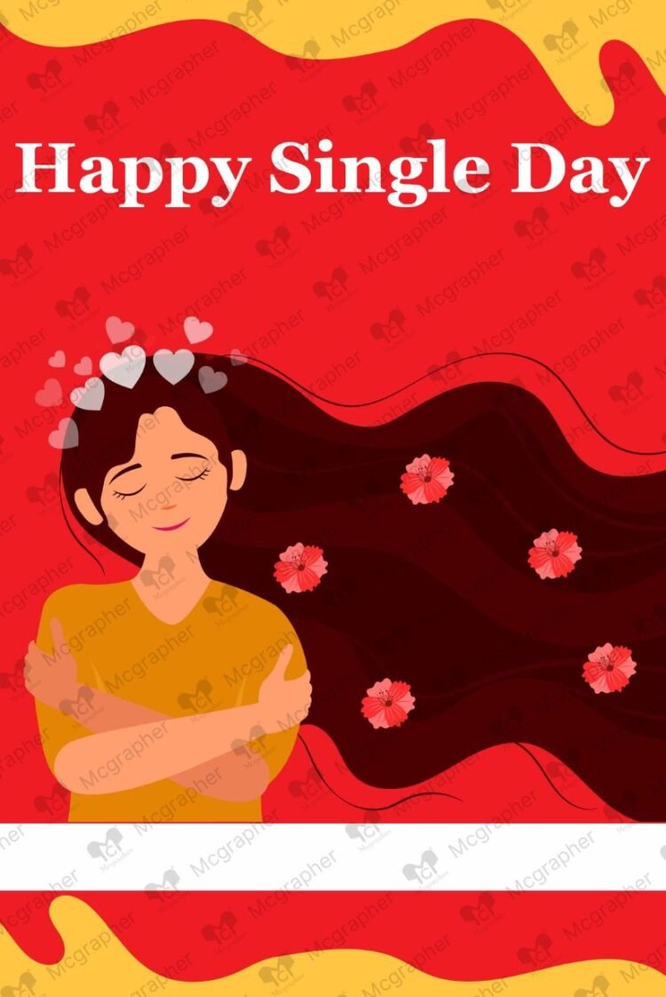 Singles Day self love vector art illustration