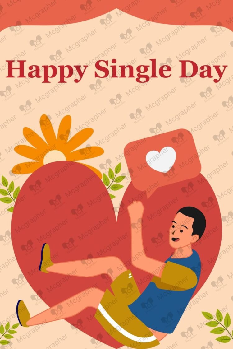 Singles Day solo life vector illustration