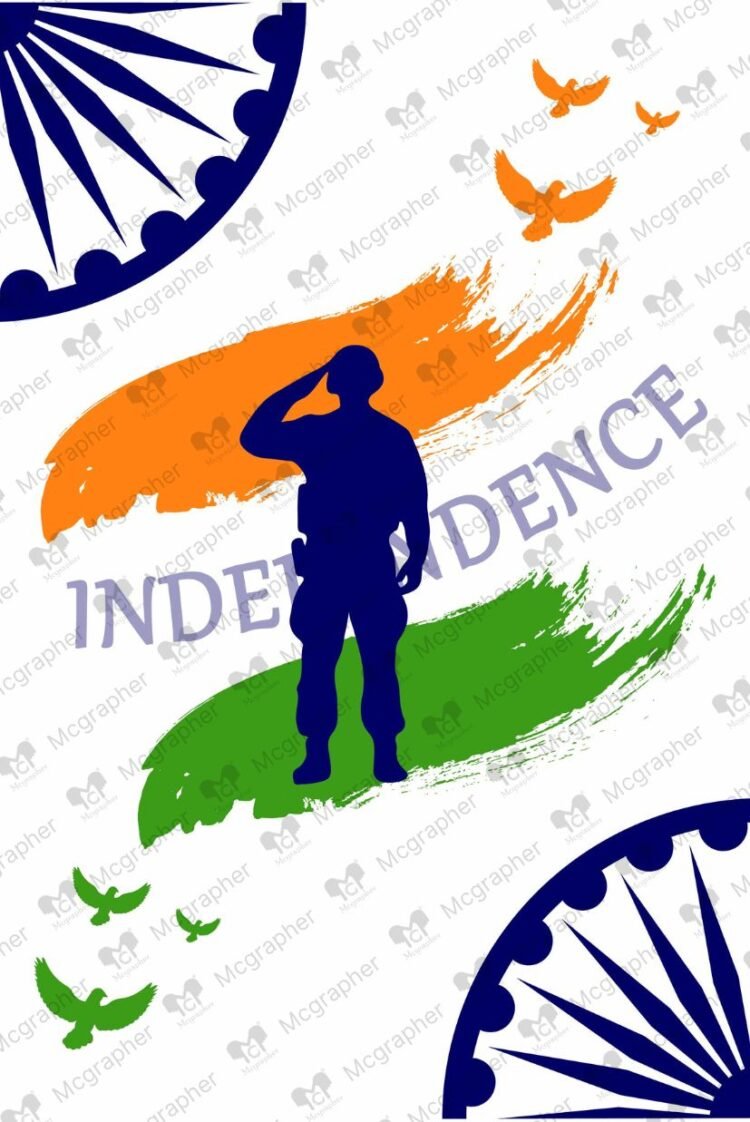 Happy Independence Day Tiranga flag art illustration