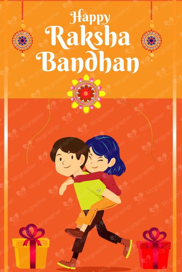 Happy Raksha Bandhan celebration art illustration