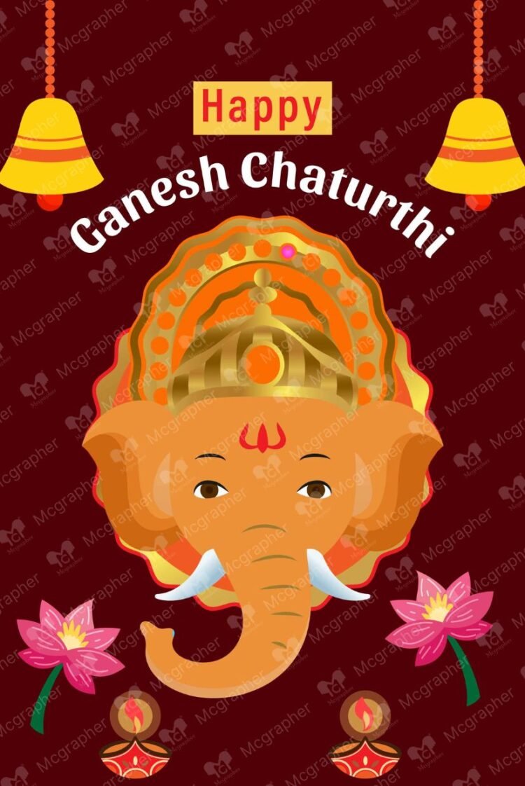 Ganesh Chaturthi festival digital illustration