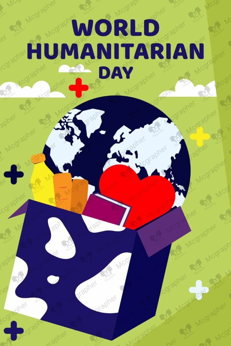 Humanitarian Day selfless vector illustration