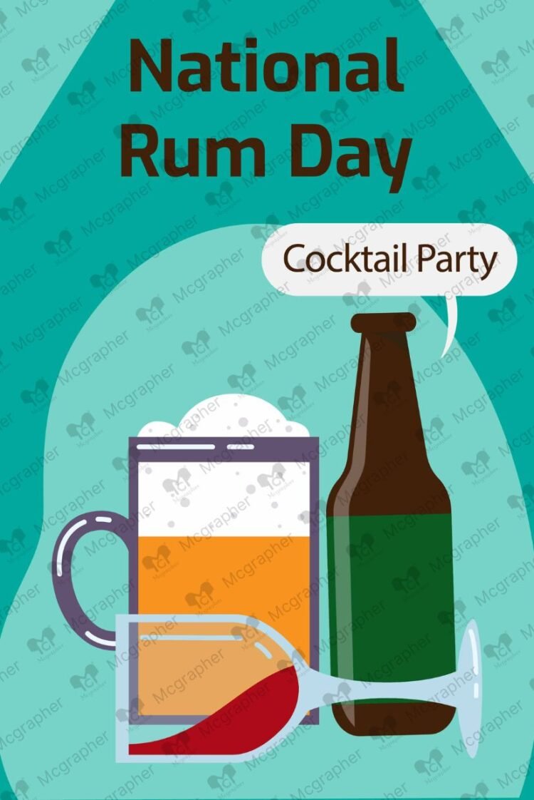 National Rum Day Beer Lovers Vector illustration