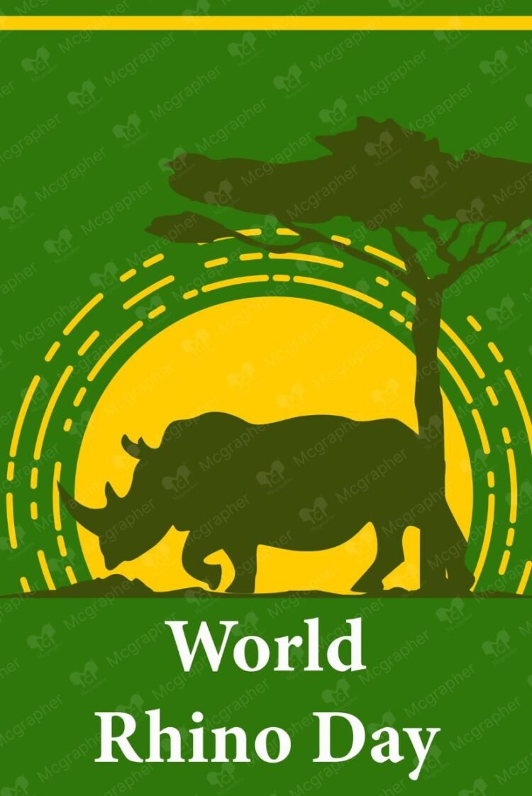 World Rhino Day vector illustration