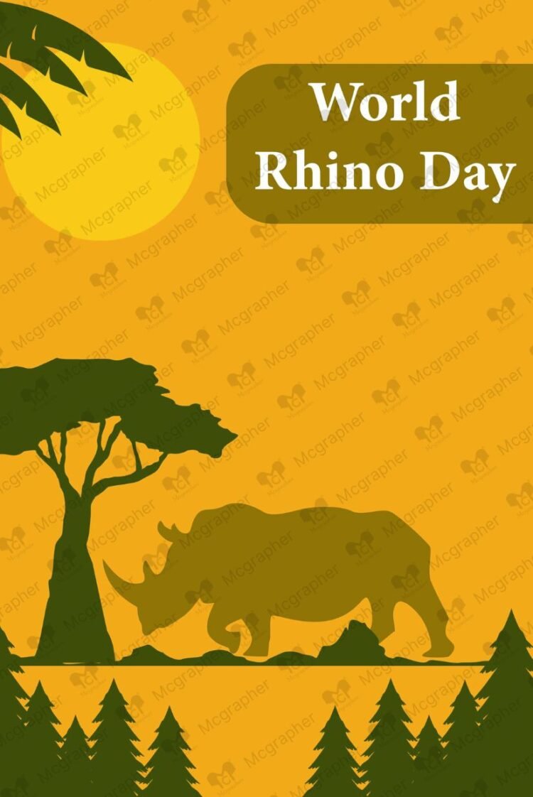 World Rhino Day Protection vector illustration