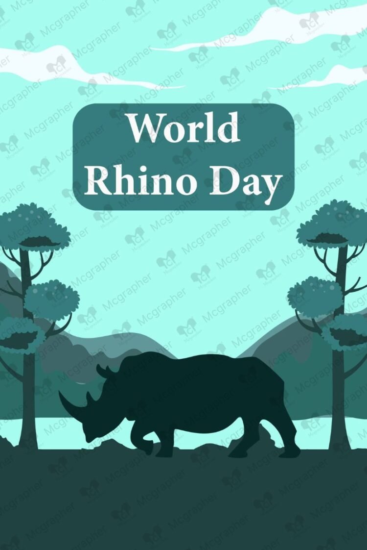 World Rhino Day Species vector illustration