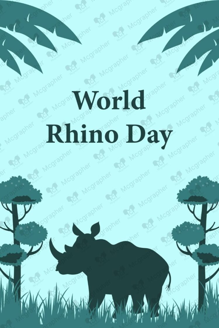 World Rhino Day Protection vector illustration
