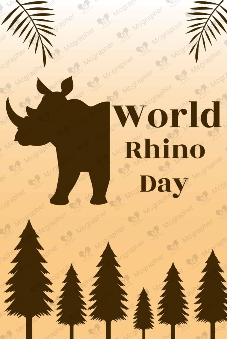 Rhino Day Species vector illustration