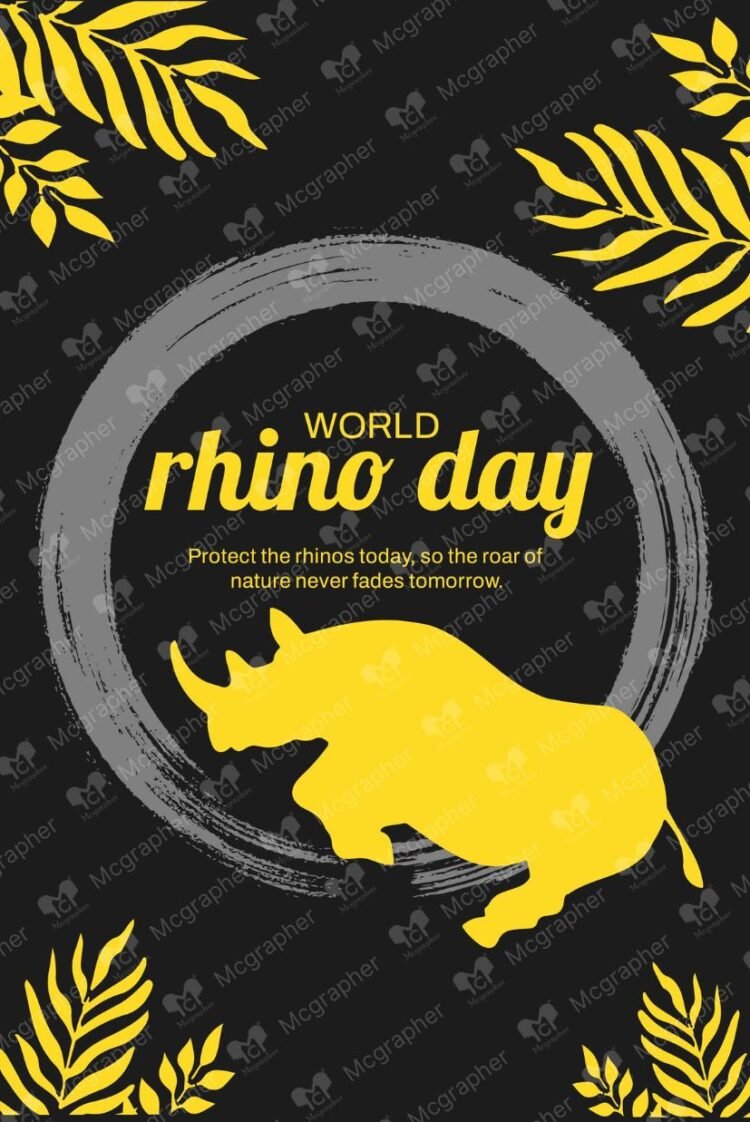 Rhino Day endanger illustration