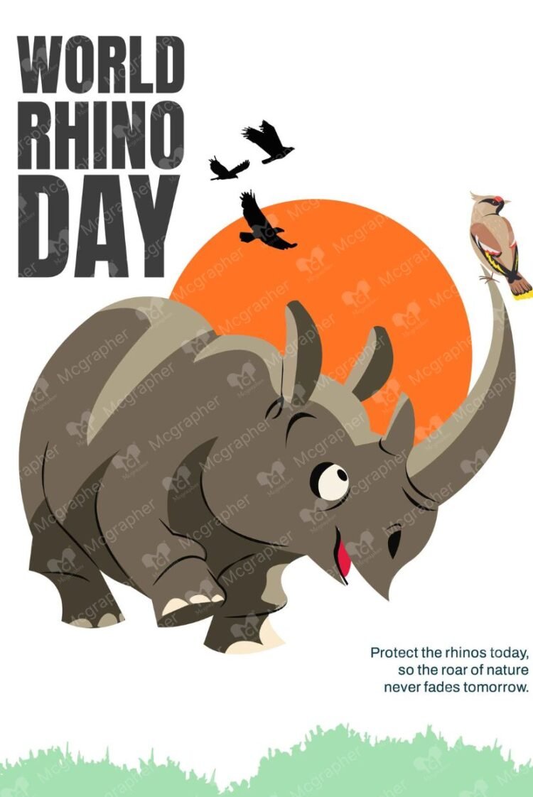 World Rhino Day Species illustration