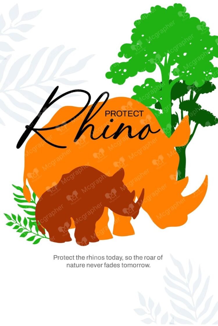 Rhino Day endanger Species illustration