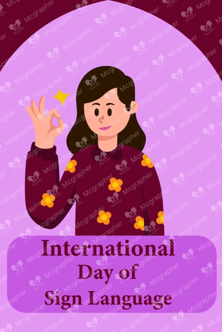 International Sign Language day illustration