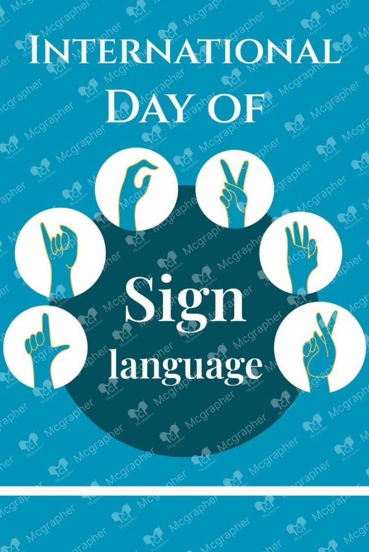 International Sign Language Day vector illustration