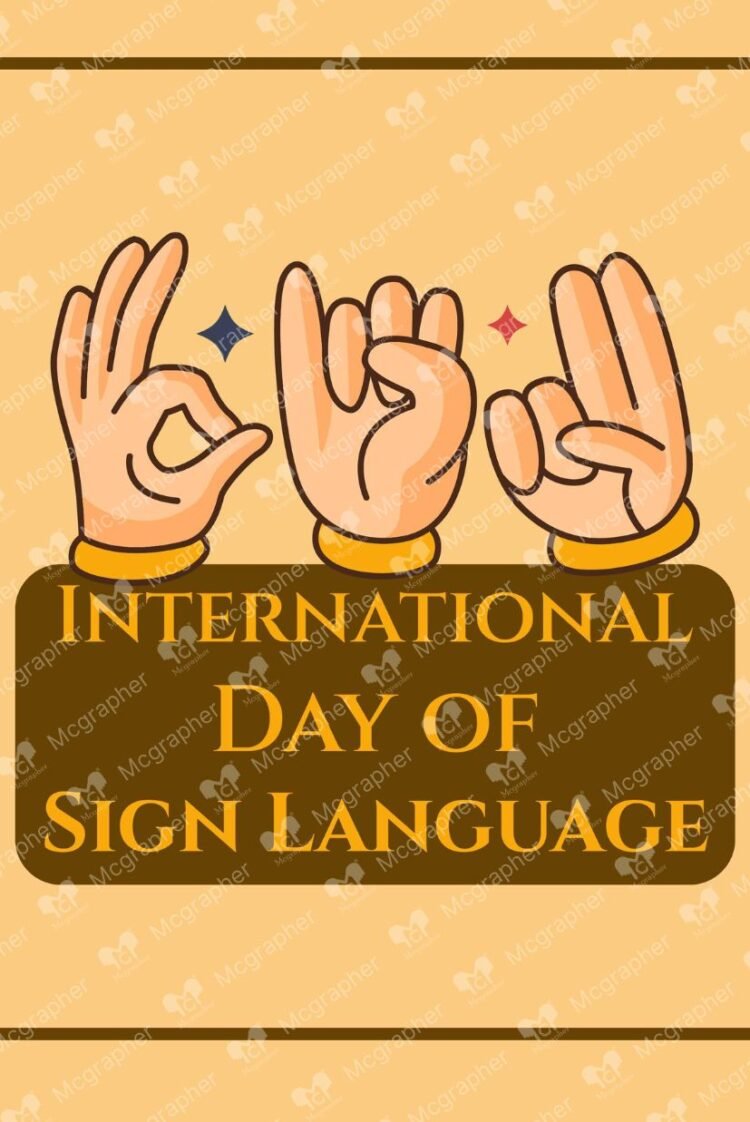 Sign Language Day vector illustration