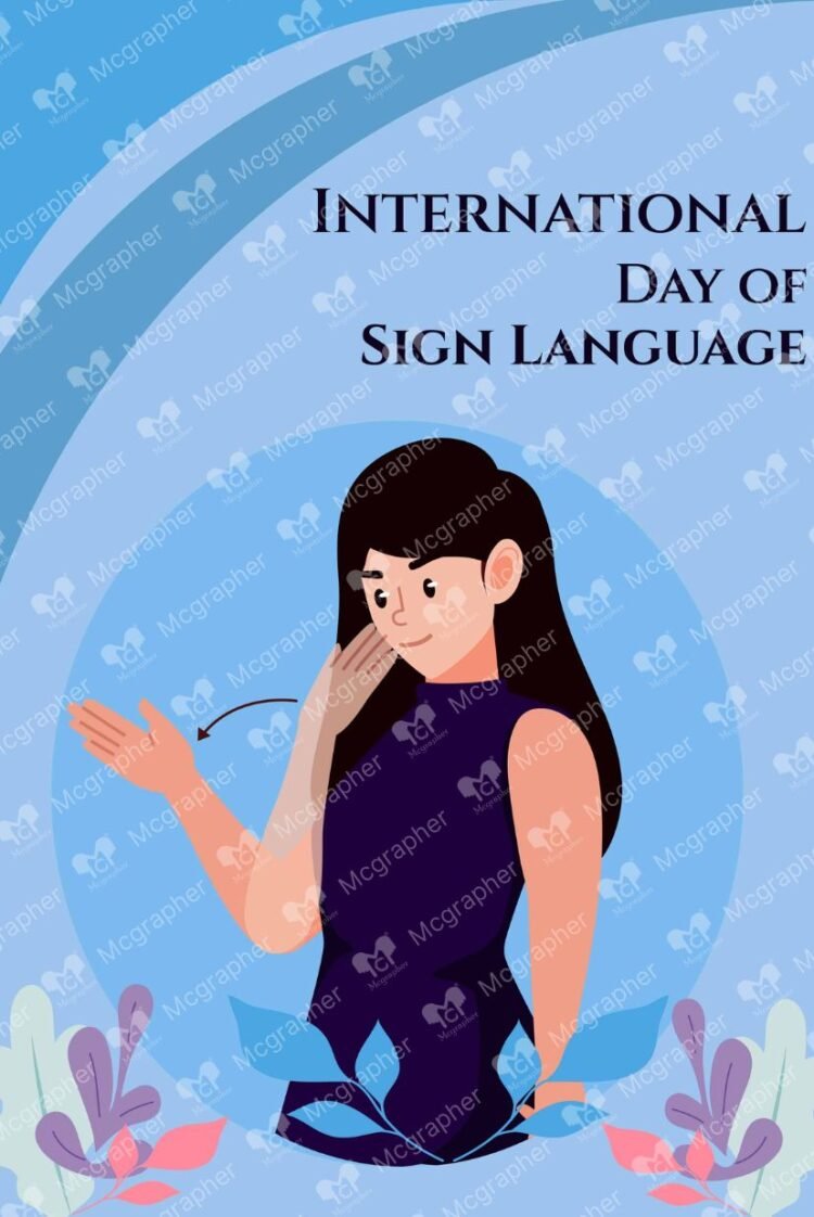 World Sign Language Day Deaf illustration