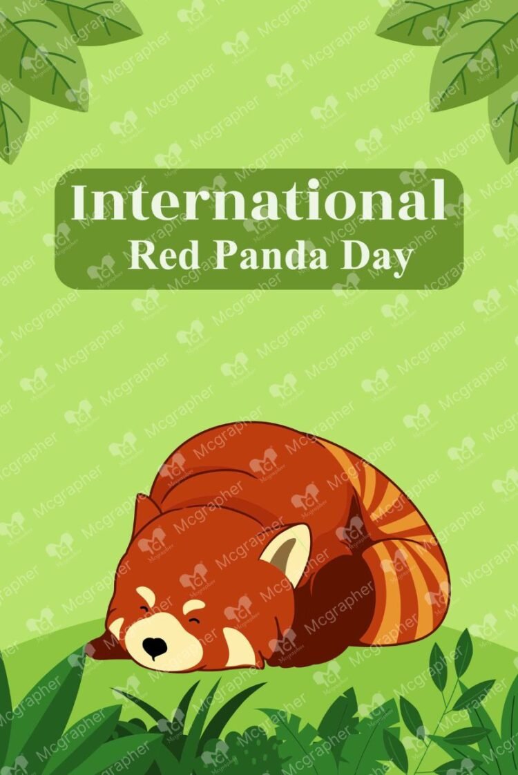 International Red Panda Day Protect vector illustration