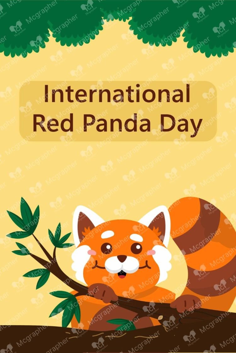 Red Panda Day Awareness vector illustration