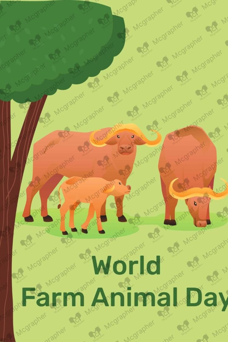 Global Farm Animal Day vector illustration