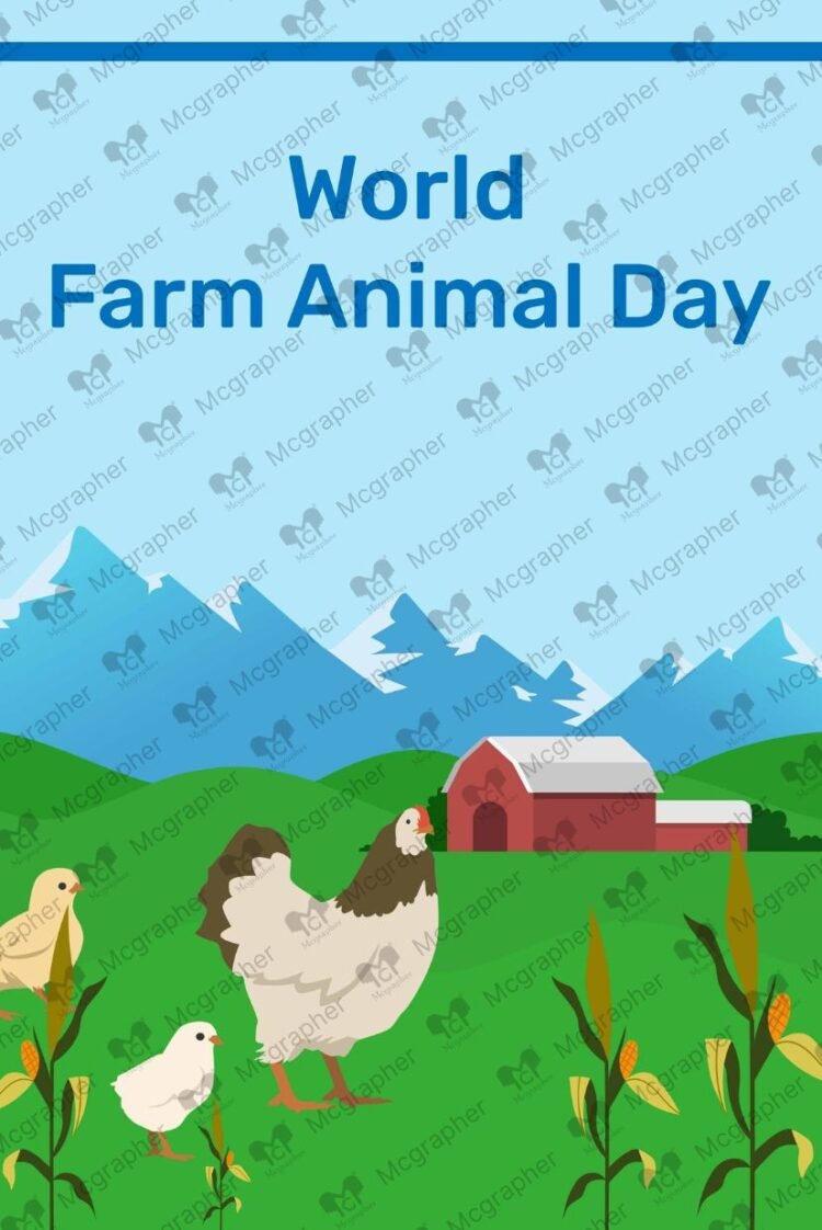 Farm Animal Day love illustration