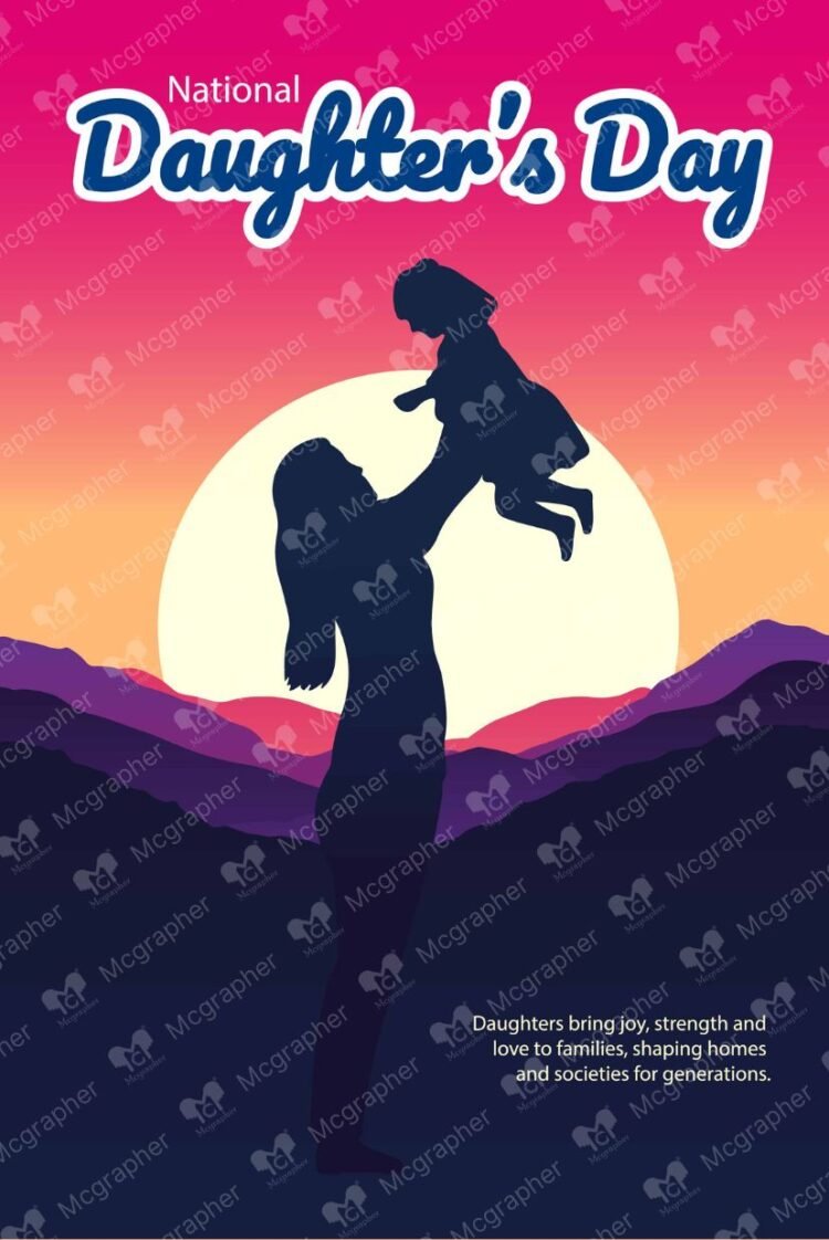 Happy Daughters Day celebration illustration