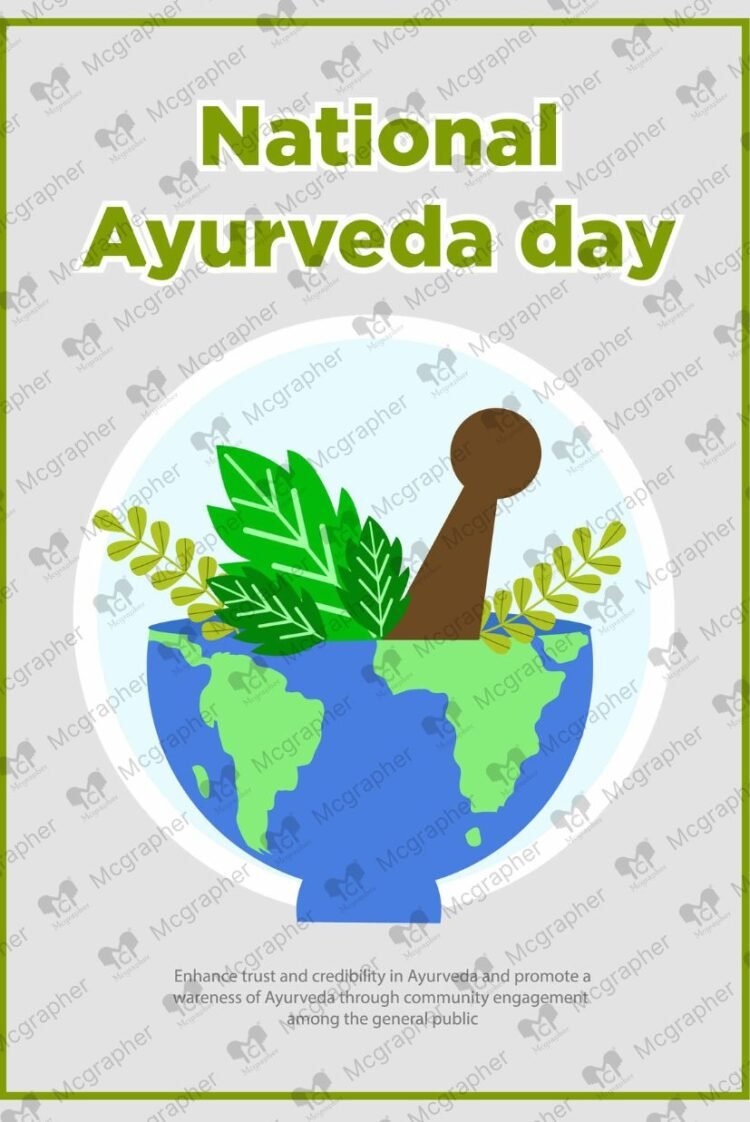 National Ayurveda Day vector illustration