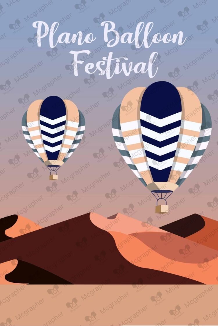 Plano Balloon day creative illustration
