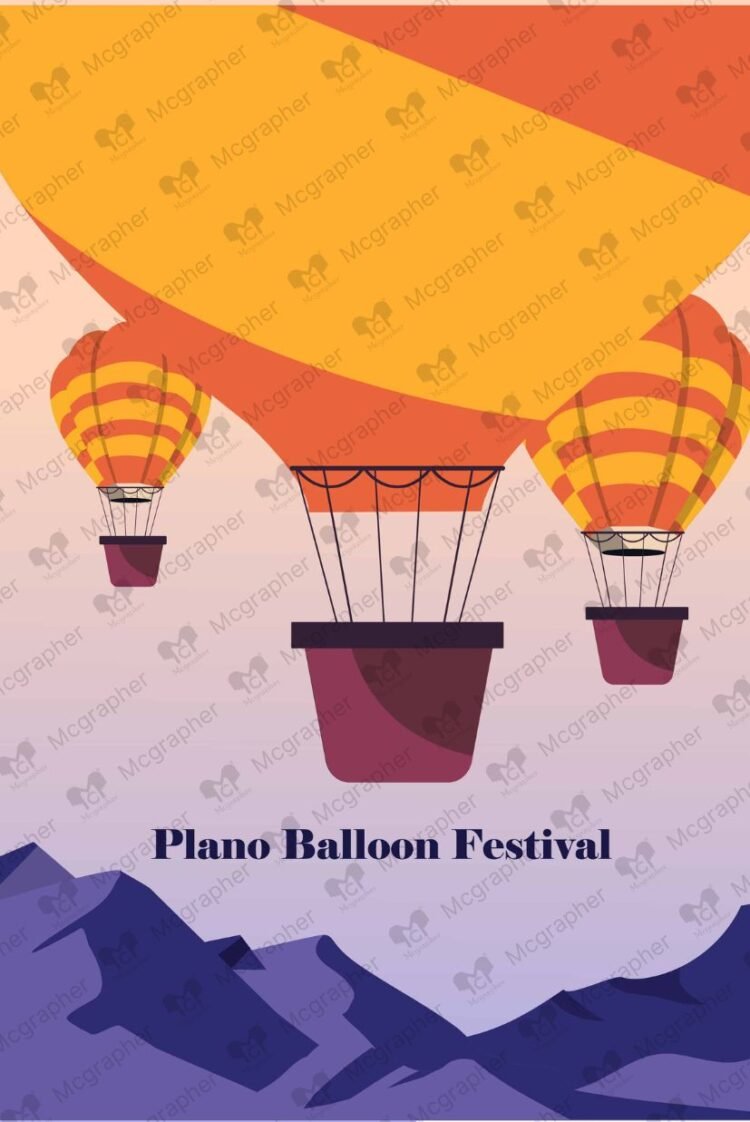 Plano Balloon day celebration illustration
