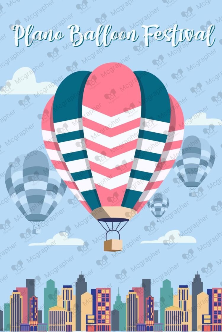 Plano Balloon day Festive illustration