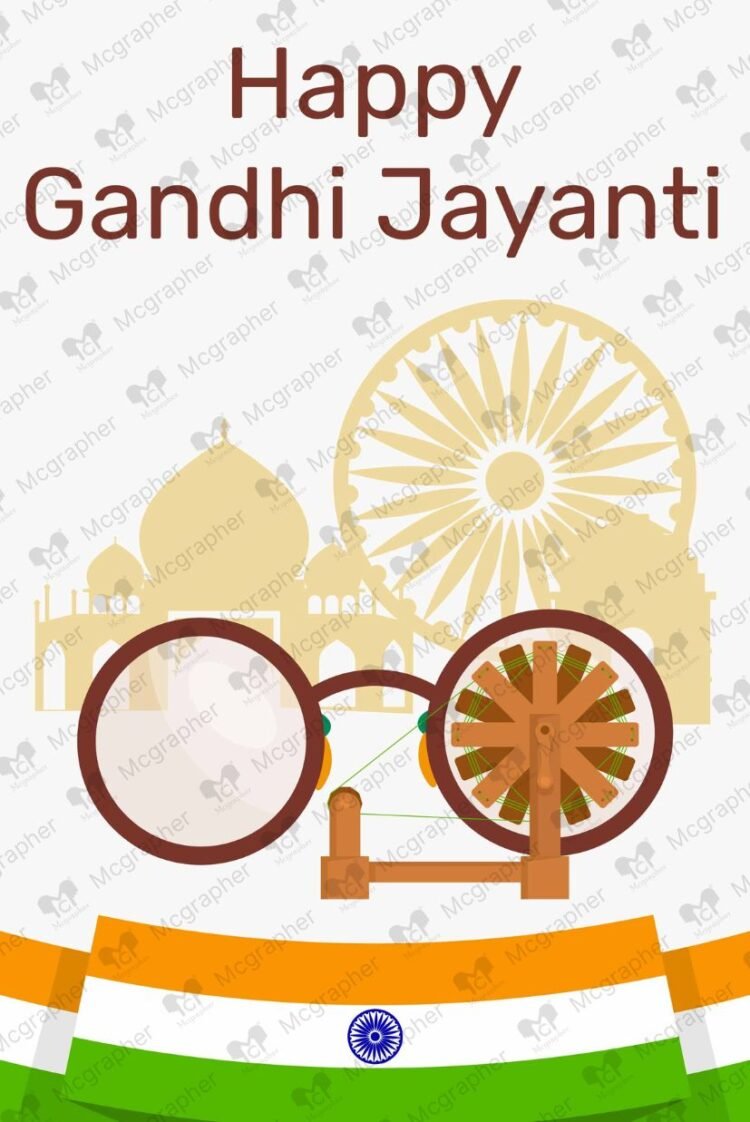 Gandhi Jayanti freedom vector illustration