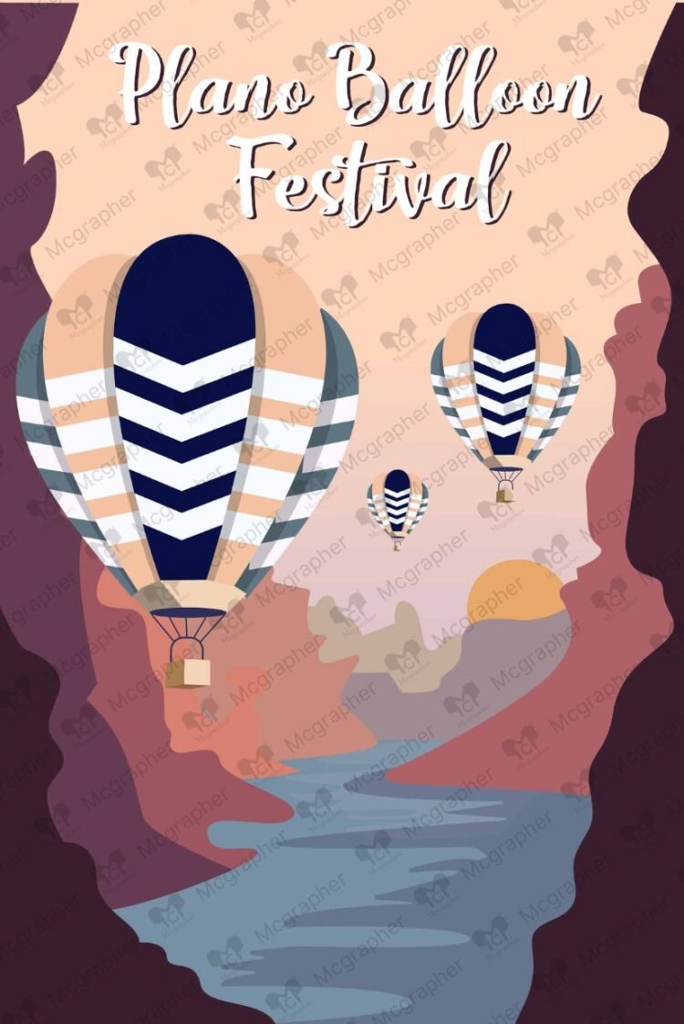 Plano Balloon day lovers illustration