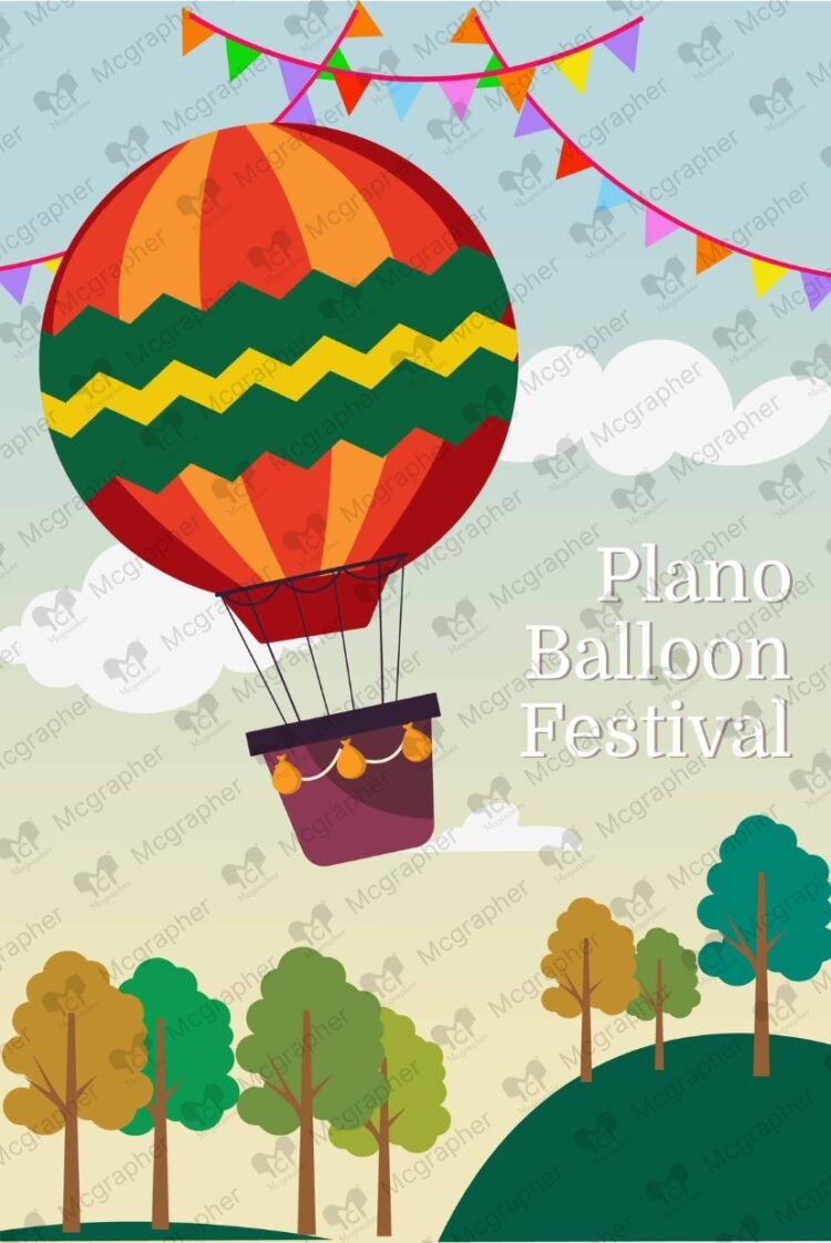 Plano Balloon celebration illustration