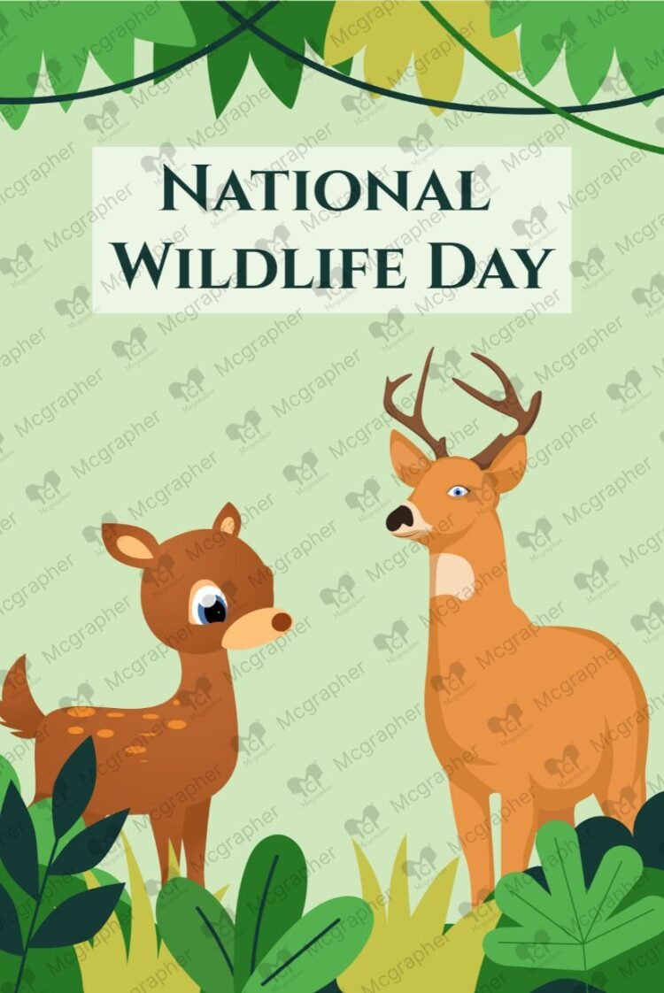 National Wildlife Day Habitat vector illustration