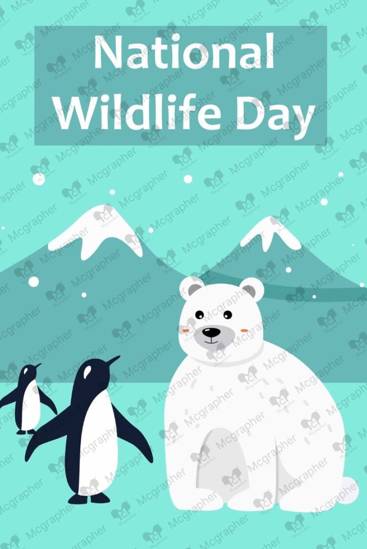 National Wildlife Day protect vector illustration