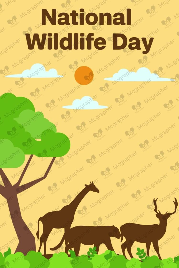 National Wildlife Day Protection vector illustration