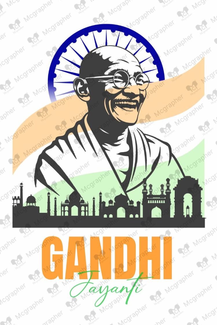 Gandhi Jayanti National Hero illustration