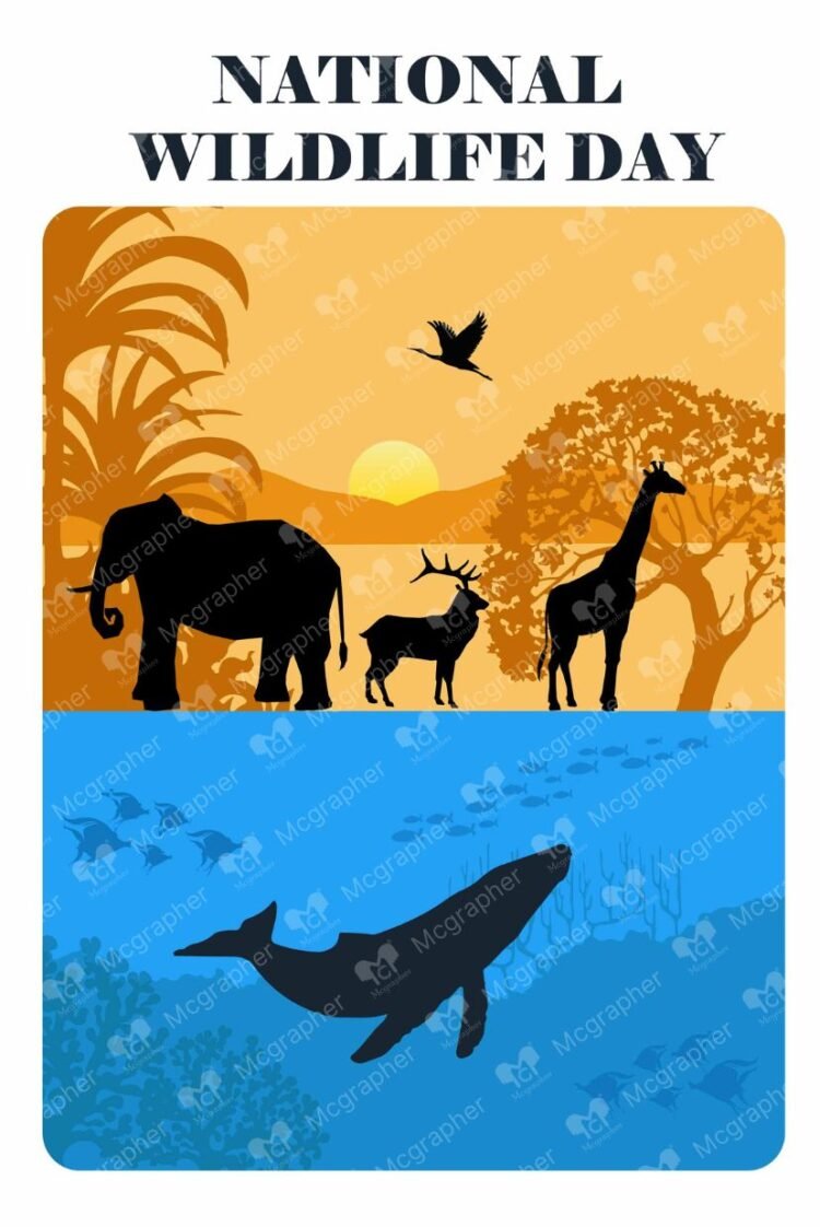 National Wildlife Day Awareness illustration