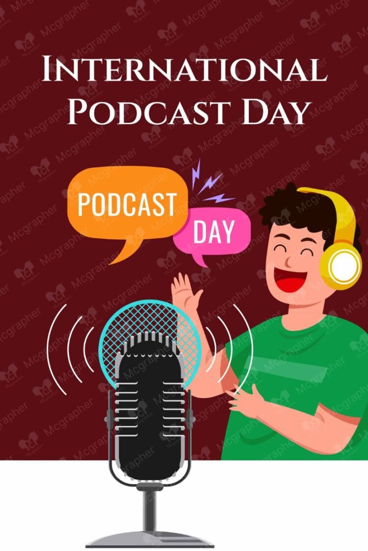 Podcast Day chatting illustration