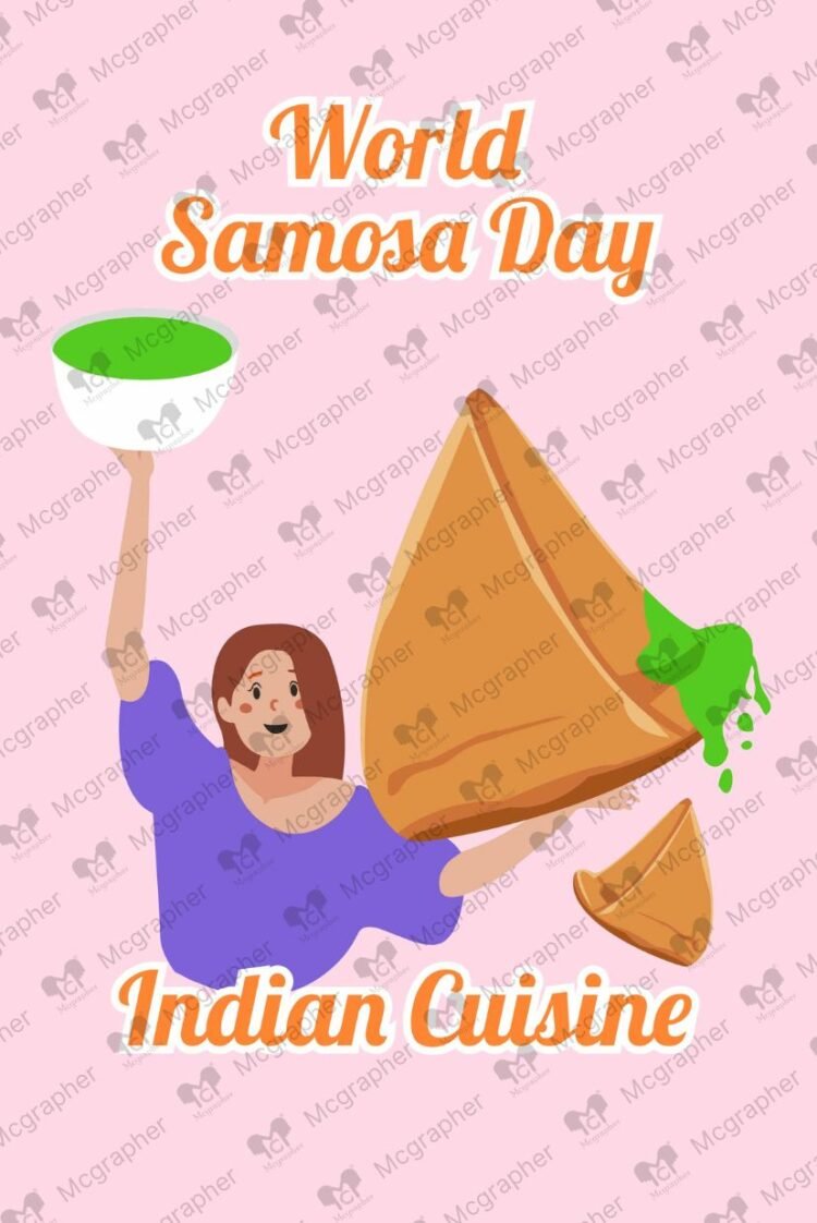 World samosa day Indian illustration