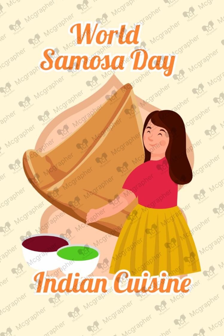 World samosa day snack illustration