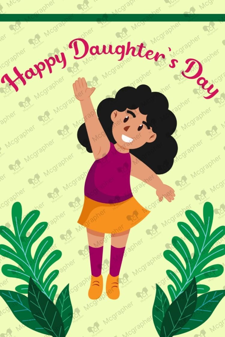Happy Daughters Day wishes vector illustration