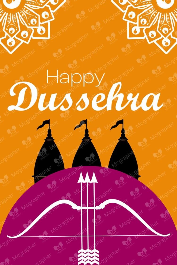 Happy Dussehra Blessings illustration