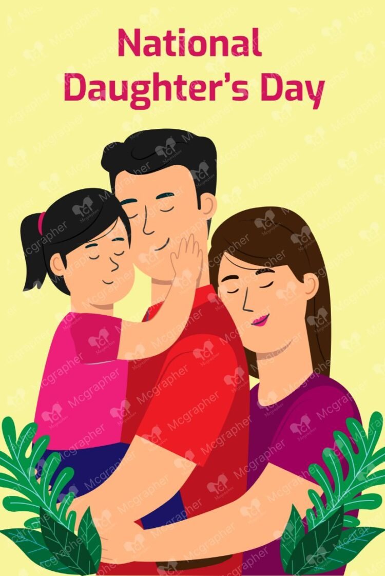 Happy Daughters Day celebration vector illustration