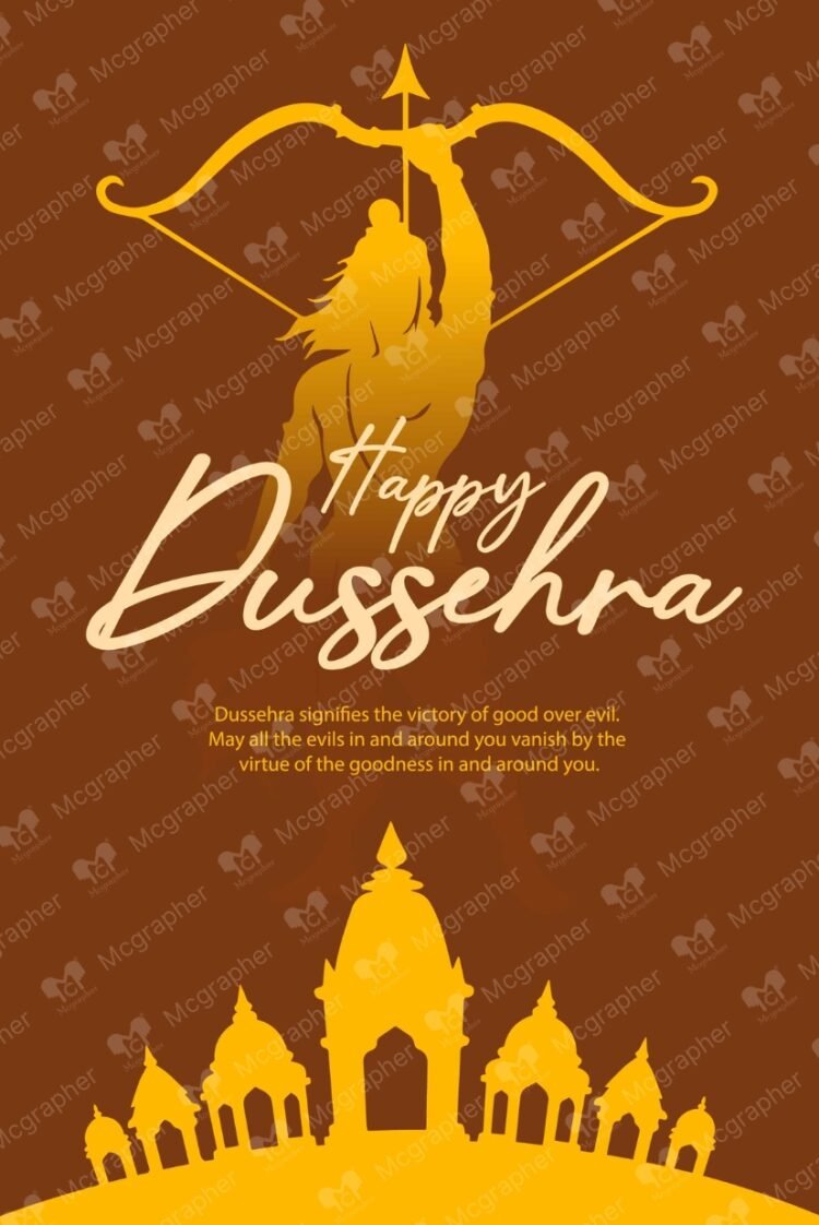Happy Dussehra greeting vector illustration