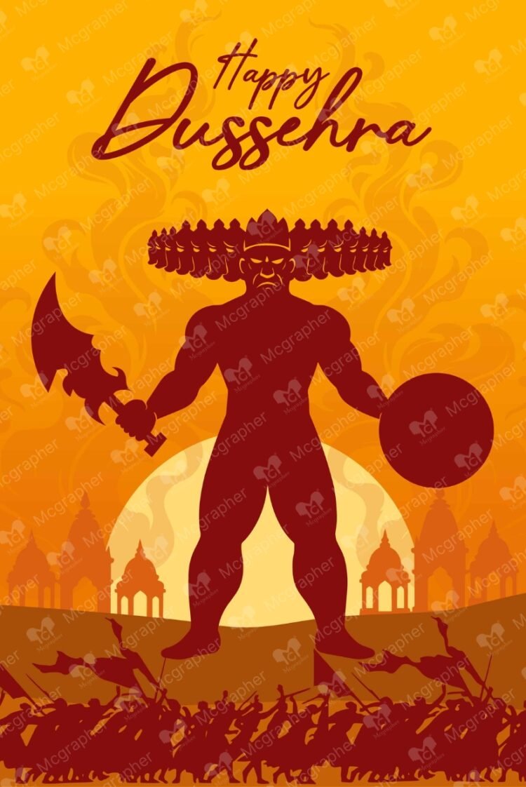 Happy Dussehra Blessings vector illustration