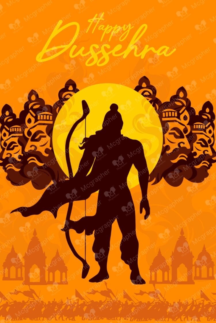 Happy Dussehra vector illustration