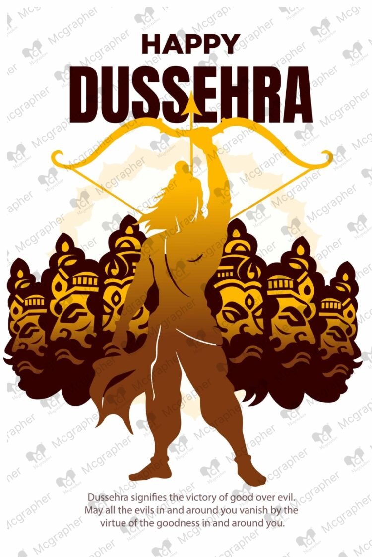 Happy Dussehra festive vector illustration