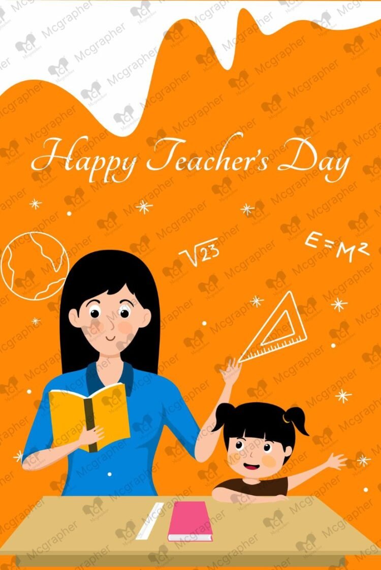 Happy Teacher Day creative illustration